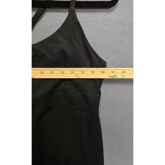 Athleisure Athletic  Black Spaghetti Strap Mini Dress Shorts Shelf Bra XL - Picture 3 of 8